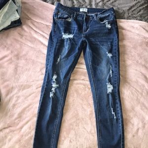 High waisted denim jeans
